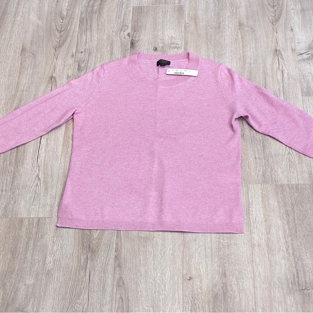 JCrew Cashmere NWT Marled Pink 3/4 Sleeve Sweater